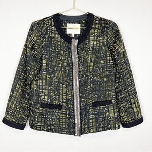 Clements Ribeiro Portobello Tweed Sequin Blazer Jacket Black Green Size‎ Medium